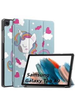 Buy Compatible with Samsung Galaxy Tab A9 Plus 2023 Tablet Case 11inch PU Leather Tri-fold Bracket Cover for Galaxy Tab A9 Plus in UAE