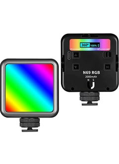 اشتري Padom RGB Video Lights LED Camera Light 360° Full Color Portable Photography Lighting with 3 Cold Shoe 2000mAh Rechargeable CRI 95+ 2500-9000K Dimmable Panel Lamp Support Magnetic Attraction في الامارات