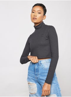 Buy Cropped Rib Long Sleeve Top in Egypt