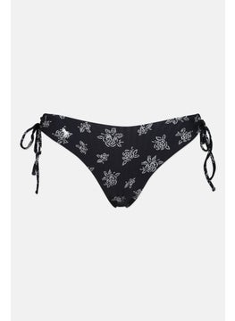 Buy Women Allover Printed Pull On Swimwear Bottom, Black in UAE