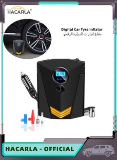 اشتري Digital Car Tyre Inflator Air Compressor 150PSI DC12V Air Pump 9.8FT Cord with Digital Pressure Display and 3 Nozzle LED Light Valve Adaptors for Car Bike Ball Fast Inflation في الامارات