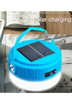 Buy Solar Multifunctional Outdoor Camping Light, Rechargeable Lighting Lantern, Long Battery Life Camping Tent Light Hanging-Blue (Large) in UAE