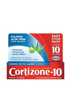 Buy Cortizone 10 Maximum Strength Cream With Aloe 1 OZ in UAE