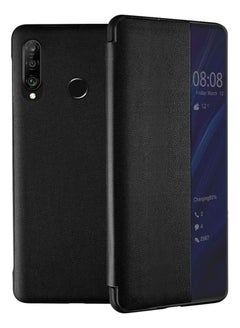 Buy Huawei P30 Lite Case, Soft Heat Resistant PU Leather Flip Case with Inner Transparent Case Full Protection Cover for P30 Lite (Not Genuine) (P30 Lite,) (Black) in Egypt