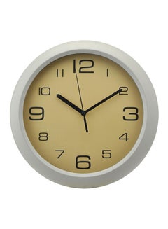 Buy Aw23 Sazwa Round Wall Clock Modern Design Easy to Read Plastic Clocks For Home Office Living Room Bedroom L 28 x W 4.4 cm Beige in UAE