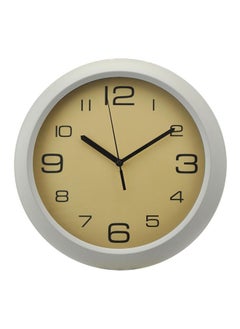 اشتري Aw23 Sazwa Round Wall Clock Modern Design Easy to Read Plastic Clocks For Home Office Living Room Bedroom L 28 x W 4.4 cm Beige في الامارات