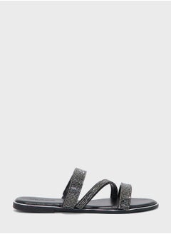 Buy Diamante Strap Flat Sandal in UAE