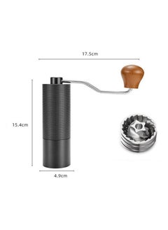 اشتري Manual Coffee Grinder, Stainless Steel Conical Burr Mill, Finer to Coarser Adjustable Setting, Portable for Office, Home Outdoor في الامارات