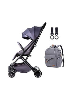 Buy Grey Travel Lite Stroller Diaper Backpacklargegrey With Hooks in UAE