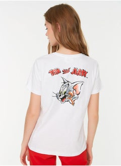 اشتري White Tom and Jerry Licensed Basic Knitted T-Shirt في مصر