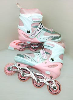 Buy inline skates pink adjustable size from 35 to 38 skate shoes batinage in Egypt