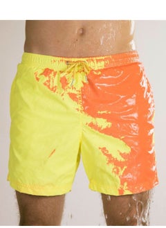 اشتري Men Funny Colour Changing Swimming Shorts Yellow/Orange في الامارات