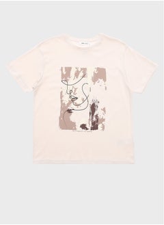 اشتري Crew Neck Printed Short Sleeve Women's T-shirt في مصر