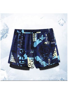 اشتري Fashionable Men's Double-Layer Quick Drying Beach Swimming Shorts في الامارات