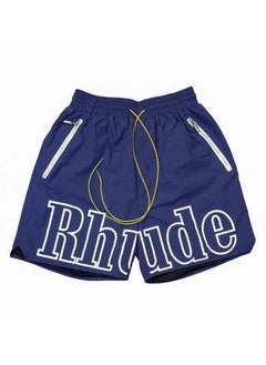 Buy RHUDE Letter 3M Reflective Shorts Unisex Casual Beachwear Royal Blue in Saudi Arabia