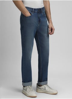 Buy Mid Rise Faded Jeans with Pockets in Saudi Arabia