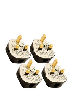 Buy Black 3 Pin UK Mains Top Plug 13A Appliance Power Socket Fuse Adapter Household in UAE