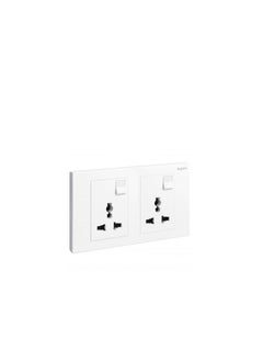 اشتري Legrand Universal Switch Socket 2Gang Galion White في الامارات