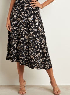 Buy Floral Print Midi Skirt in Saudi Arabia
