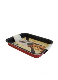 Buy Non-Stick Aluminum Rectangular Baking Pan Red/Black in Saudi Arabia