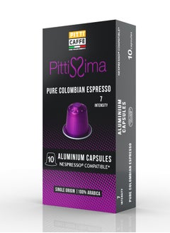 Buy Pittissima Pure Colombian Espresso - 10 aluminum Nespresso compatible capsules in UAE