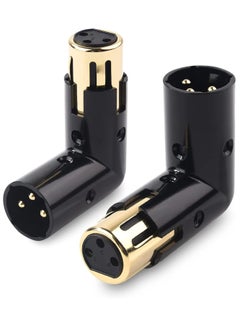 Buy 2-Pack Adjustable Male to Female Right Angle XLR Adapter in Black (XLR 90 Degree Adapter) in Saudi Arabia