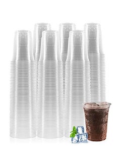 اشتري 300 Pack of 12 oz Clear PET Plastic Disposable Cups, Durable and Resistant, BPA Free, Recyclable for General Use في السعودية