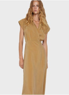 Buy Surplice Neck Belted Dress in UAE