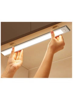 Buy Versatile Under Cabinet Sensor Light: Dual White and Warm Lighting for Kitchen, Staircase, Bedroom, and Drawer 20cm in UAE