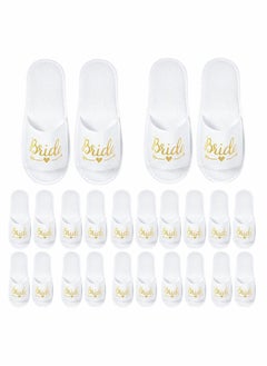 Buy 12 Pairs Bride Slippers Disposable Open Toe Spa Slipper for The Bride Hen Do Accessories for Bridal Shower Hen Party in Saudi Arabia