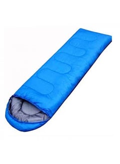 Buy Outdoor camping summer camping sleeping bag lunch 200g envelope hooded sleeping bag blue in UAE