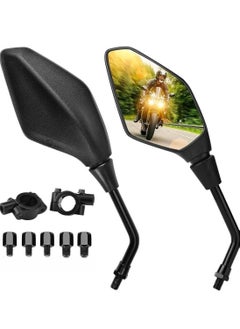 Buy Motorcycle Mirror, Universal Motorcycle Mirror with M8 M10, Motorcycle Rear View Mirror with Holder, Mirror for Motorcycle, Moped, Scooter, Rear View Mirror Compatible with MT07 in UAE