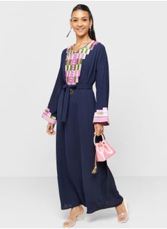 اشتري Embroidered Belted Jalabiya في الامارات