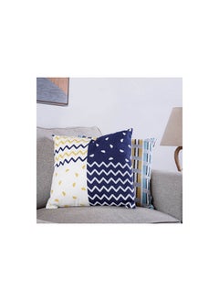 Buy Saylor Embroidered Filled Cushion 45x45cm - Dark Blue in UAE