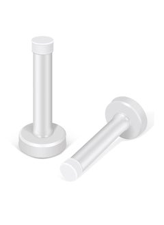 اشتري Door Stops, 2Pcs 3.5 Inch White Door Stoppers, Stainless Steel Modern Doorstops with Sound Dampening Door Bumper Tips, Wall Mounted Baseboard Door Stop Metal Door Holder Wall Protector في السعودية