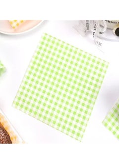 Buy Greaseproof Paper For Baking Decoration - Green Checkered Greasepaper 18* 18cm 100 Pieces in Saudi Arabia