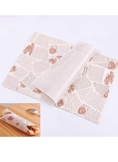 Buy 100 Pieces Sandwich Wrapper Waxed Baking Paper Disposable Greaseproof Greaseproof Paper Square Food Wrap Waxed Paper Food Tray Liner for Burger Cake Bread in Saudi Arabia