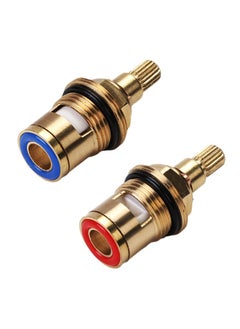 Buy Replacement Brass Ceramic Stem Disc Cartridge Faucet Valve Quarter Turn 1 2 for Bathroom Kitchen Tap 1 Pair Hot  Cold in UAE