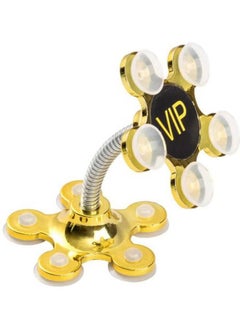 اشتري Flower Sucker Stand 360 Rotatable Car Bracket Suction Cup Phone Holder Gold في مصر