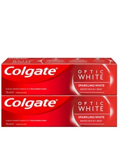 اشتري معجون أسنان للتبييض أوبتيك وايت سباركلينج من كولجيت 75 مل، عبوة من 2 في الامارات