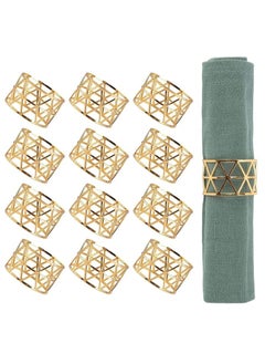 Buy Gold Napkin Rings Holders Set of 12 Dining Birthday Dinner Holiday Party Table Setting Decoration Wedding in UAE