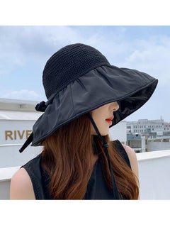 Muryobao Women Ponytail Summer Sun Hat Wide Brim UV Hats Floppy