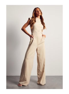 اشتري Linen High Neck Open Back Jumpsuit في السعودية