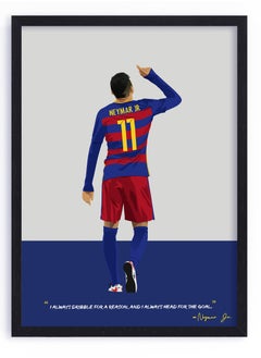 اشتري Neymar Jr Barcelona Framed Poster 50x40cm - Football Memorabilia, Wall Art, Soccer Collectible, Gift for Fans في الامارات