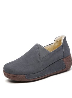 Buy Fashion Thick Sole High Heels Casual Sports Shoes 5CM Dark Grey in UAE