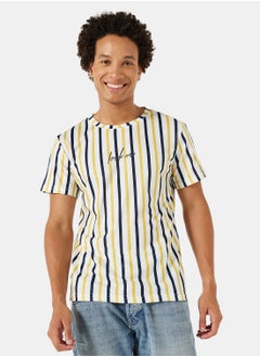 Buy Stripe Relaxed Crew Neck T-Shirt in UAE