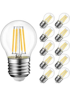 Buy Vintage E27 Edison Bulbs LED Light Bulbs 40W Equivalent,2700K Warm White,Antique Clear Glass Small Decorative Bulbs,G45 4W LED Filament Bulbs,Pack of 10,Yellow Light in UAE