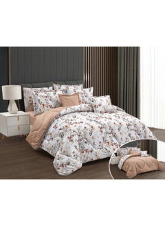 Buy Horse comforter set with durable and soft fabric two sides with a floral pattern 8 pieces king size in Saudi Arabia