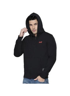 Buy Men's Solid Hooded Regular Fit Sweatshirt in Egypt