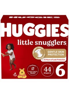 Buy Huggies Size 6 Diapers, Little Snugglers Baby Diapers, Size 6 (35+ lbs), 44 Count in UAE